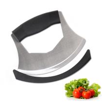 Faca de corte de salada XoYozo Mezzaluna em aço inoxidável