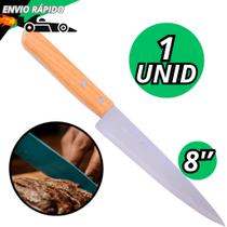 Faca De Cozinha 8'' Aço Inox Do Chef Profissional Com Cabo De Madeira Para Cortes de Carnes Peixes