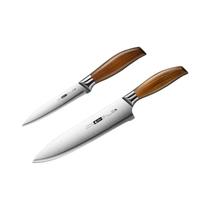 Faca De Cozinha Chef Com Lâmina De Aço Inoxidável E Cabo Imitação De Madeira, Faca Afiada Para