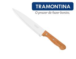 Faca De Cozinha Churrasco 8" Aço Inox Cabo de Madeira Tramontina Peixeira