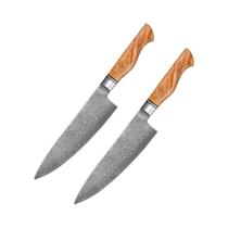 Faca De Cozinha De Aço Damasco Afiada De 8 Polegadas Para Carne E Vegetais