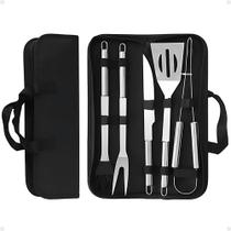 Faca De Cozinha De Carne Kit Churrasco 05 Peças Inox Top