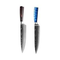 Faca De Cozinha Japonesa Santoku Ultra-Afiada Com Padrão De Damasco, Faca Para Carne, Descascador De