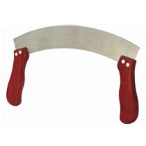 Faca De Cozinha Meia Lua Para Picar Temperos Verduras Lâmina Aço Inox Cabo Madeira