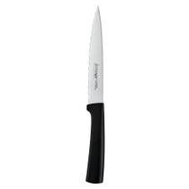 Faca de cozinha triangular, lâmina de aço inoxidável com borda ondulada de 16 cm