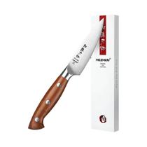 Faca De Descascar De Aço Inoxidável De 4,3 Polegadas Com Cabo De Madeira Premium HEZHEN Ferramentas