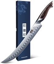 Faca de Desossar e Fatiar HOSHANHO, Faca para Peito de Aço Carbono Japonês de 25 cm com Cabo Ergonômico de Pakkawood, Faca Curvada Afiada para Corte de Carne