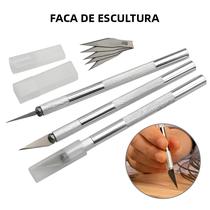 Faca De Escultura Manual Em Liga De Alumínio Para Modelagem, Ferramenta De Corte De Madeira E Papel Faca De Escultura Manual Em Liga De Alumínio Para Modelagem, Ferramenta De Corte De Madeira E Papel