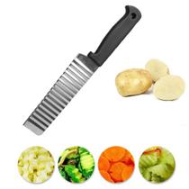 Faca De Fatiar Legumes E Frutas Formato De Ondas Em Inox