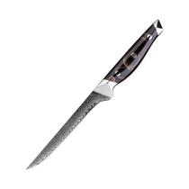 Faca De Filé Flexível De 6 Polegadas Em Aço Damasco Japonês Com Cabo De Resina De Cobre Para Cozinha