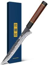 Faca de Filetar HOSHANHO 7 Polegadas, Faca de Desossar Forjada à Mão com Lâmina Afiada, Faca de Peixe em Aço Super Japonês com Cabo Ergonômico para Carne e Aves