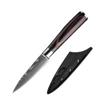 Faca De Fruta Profissional Em Aço Damasco De 3,5 Polegadas, Cortador De Escultura DIY, Cutelo De Faca De Fruta Profissional Em Aço Damasco De 3,5 Polegadas, Cortador De Escultura DIY, Cutelo De