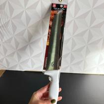 Faca de inox profissional com cabo de plástico branco para cozinha ou churrasco açougue 10'' ou 8'' Faca de inox profissional com cabo de plástico branco para cozinha ou churrasco açougue 10'' ou 8''