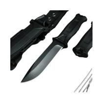 Faca De Lâmina Fixa Camuflada StrongArm Com Lâmina Preta 8Cr13Mov E Cabos De Borracha Para Caça