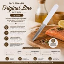 Faca de legumes / peixe de inox 3½'' cabo plastico branco premium original line Faca de legumes / peixe de inox 3½'' cabo plastico branco premium original line