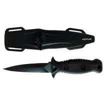 Faca de Mergulho Pesca Caça Submarina Cetus Punhal Preto