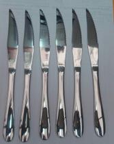 Faca de Mesa 6Pçs Aço Inox 22cm e 3mm espessura - Stainless Steel