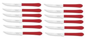 Faca De Mesa Churrasco Inox Tramontina Vermelha 12 peças Faca De Mesa Churrasco Inox Tramontina Vermelha 12 peças