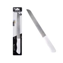 Faca de Pão Bolo Torta Lâmina Aço Inox 8 Polgadas 32,5cm Original Line Cabo Plástico Branco Cozinha Serra Serrilha Faca de Pão Bolo Torta Lâmina Aço Inox 8 Polgadas 32,5cm Original Line Cabo Plástico Branco Cozinha Serra Serrilha