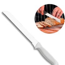Faca De Pão Em Aço Inox 8 Cabo Branco Plástico Lehaví Faca De Pão Em Aço Inox 8 Cabo Branco Plástico Lehaví