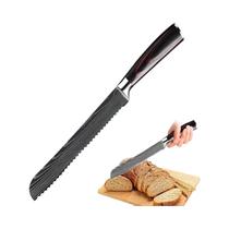 Faca De Pão Laser Damascus De 8 Polegadas Com Cabo De Madeira Faca Profissional Para Cortar Pão E Faca De Pão Laser Damascus De 8 Polegadas Com Cabo De Madeira Faca Profissional Para Cortar Pão E