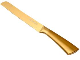 Faca de Pão Serra Serrilhada Profissional Comprida em Aço Inoxidável Dourada - Mimo Style