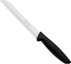 Faca De Pão Tramontina 7 Polegadas Para Cortar Pão Bolo Serrilhada Cor Preto