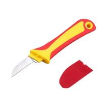 Faca Decapadora De Fios Isolados Para Eletricistas, Lâmina Reta E Curva, Cabo De Borracha, Tesoura