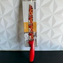 Faca decorada flores vermelha de cozinha chef legumes pão cabo plástico individual