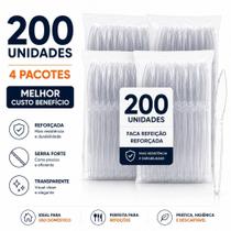 Faca Descartável Reforçada Serrilhada Churrasco Carne Marmita 50 100 200 Un Faca Descartável Reforçada Serrilhada Churrasco Carne Marmita 50 100 200 Un