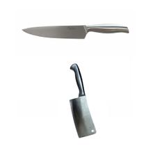 Faca do Chef 8 " e Cutelo 6" inteiros de Aço Inox