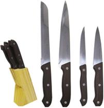 Faca e cepo essential jg 5pcs etilux Faca e cepo essential jg 5pcs etilux