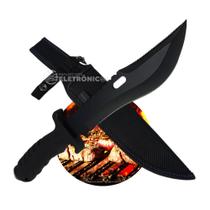 Faca Esportiva 2,4cm Profissional Com Serrilhado Superior Para Caça e Pesca SLKA70