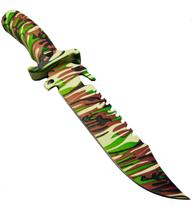 Faca Esportiva Caça Pesca Camuflada + Bainha Sobrevivencia