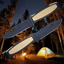 Faca Esportiva Quebra Vidro Lamina Serrilhada Super Afiada Cabo Emborrado Com Bainha XV3402 Faca Esportiva Quebra Vidro Lamina Serrilhada Super Afiada Cabo Emborrado Com Bainha XV3402