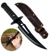 Faca Explorer Baioneta Sobrevivência Militar Preto C Bainha Em Aço Inox SLKAF34