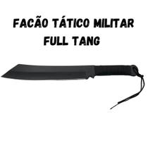 Faca Facão Full Tang Aço Inox Preto 43cm Tático, Camping e Outdoor