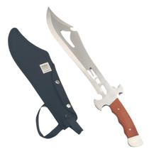 Faca Facão Pirata de Aço Inox com Cabo de Madeira para Camping Caça Pesca - 50cm - B-Max