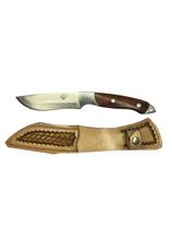 Faca ferreira 05 aço inox c/ bainha de couro natural cod:fbx11m