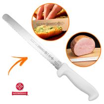 Faca Fiambre Serrilhada 10 pol Fatiador Frios Jamon Salame Embutidos Kebab Churrasco Gregro Profissional Mundial Inox