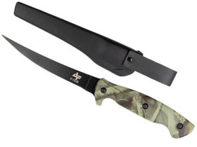 Faca Fileteira Full Tang Camuflada C/ Bainha (30cm) F-1106 - Albatroz Fishing Faca Fileteira Full Tang Camuflada C/ Bainha (30cm) F-1106 - Albatroz Fishing