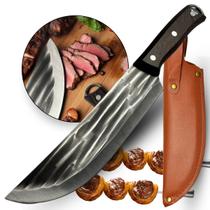 Faca Forjada Artesanal com Bainha Ideal para Cortar Carnes e Alimentos