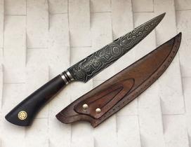 Faca Forjada Em Aço Damasco 8 Polegadas 130 Camadas