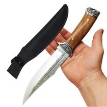 Faca Full Tang Aço Inox 31cm Cabo Madeira e Resina com Bainha TB091304