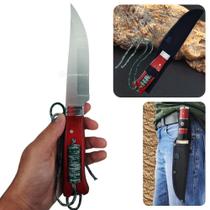 Faca Full Tang com Cordão e Bainha de Nylon, Ideal para Aventuras e Atividades ao Ar Livre SLKA25