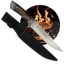 Faca Full Tang com Lâmina de Aço Inox, Cabo de Madeira Escura e Bainha TF29 Faca Full Tang com Lâmina de Aço Inox, Cabo de Madeira Escura e Bainha TF29