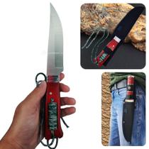 Faca Full Tang com Lâmina Lisa e Cabo Artesanal, Ideal para Churrasco, Caça e Pesca SLKA25