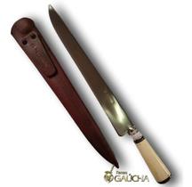 Faca Gaucha Artesan Carbono Cabo Osso Oval 12 Pol C/ Bainha Faca Gaucha Artesan Carbono Cabo Osso Oval 12 Pol C/ Bainha