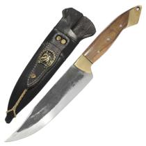 Faca Gaúcha Caça 10 Pol Aço Carbono Cabo Madeira Bainha