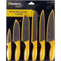 Faca Gourmet Titanium Kit 06Pc Amarelo 6890